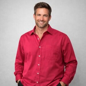 Michael Kors Mens Pink Button Up Dress Shirt 16 32/33 No Iron Preppy Casual NWOT